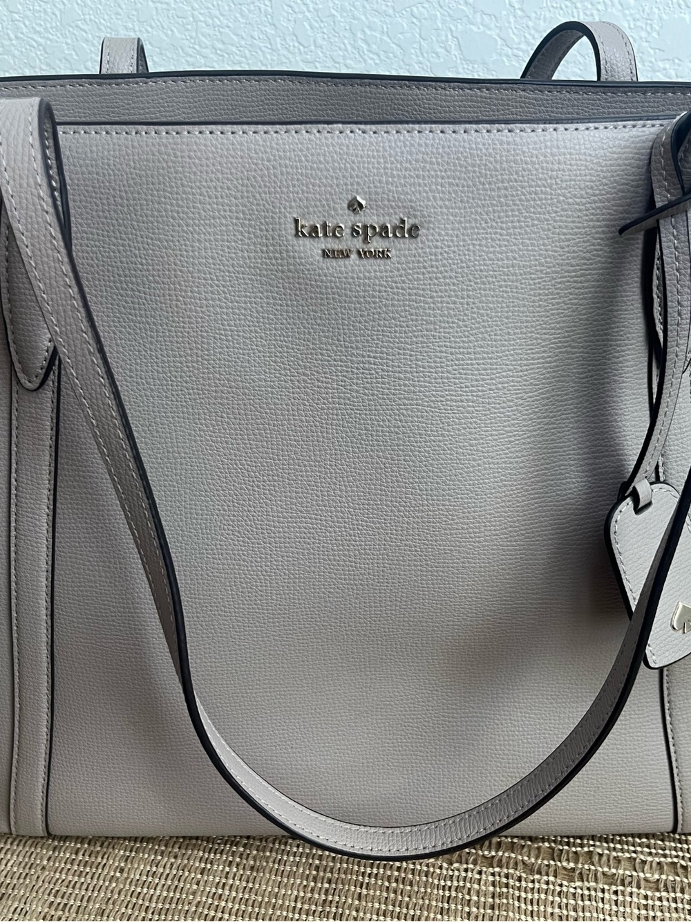Kate Spade Taupe Soft Pebble Leather Cara Satchel Crossbody Shoulder Bag Purse